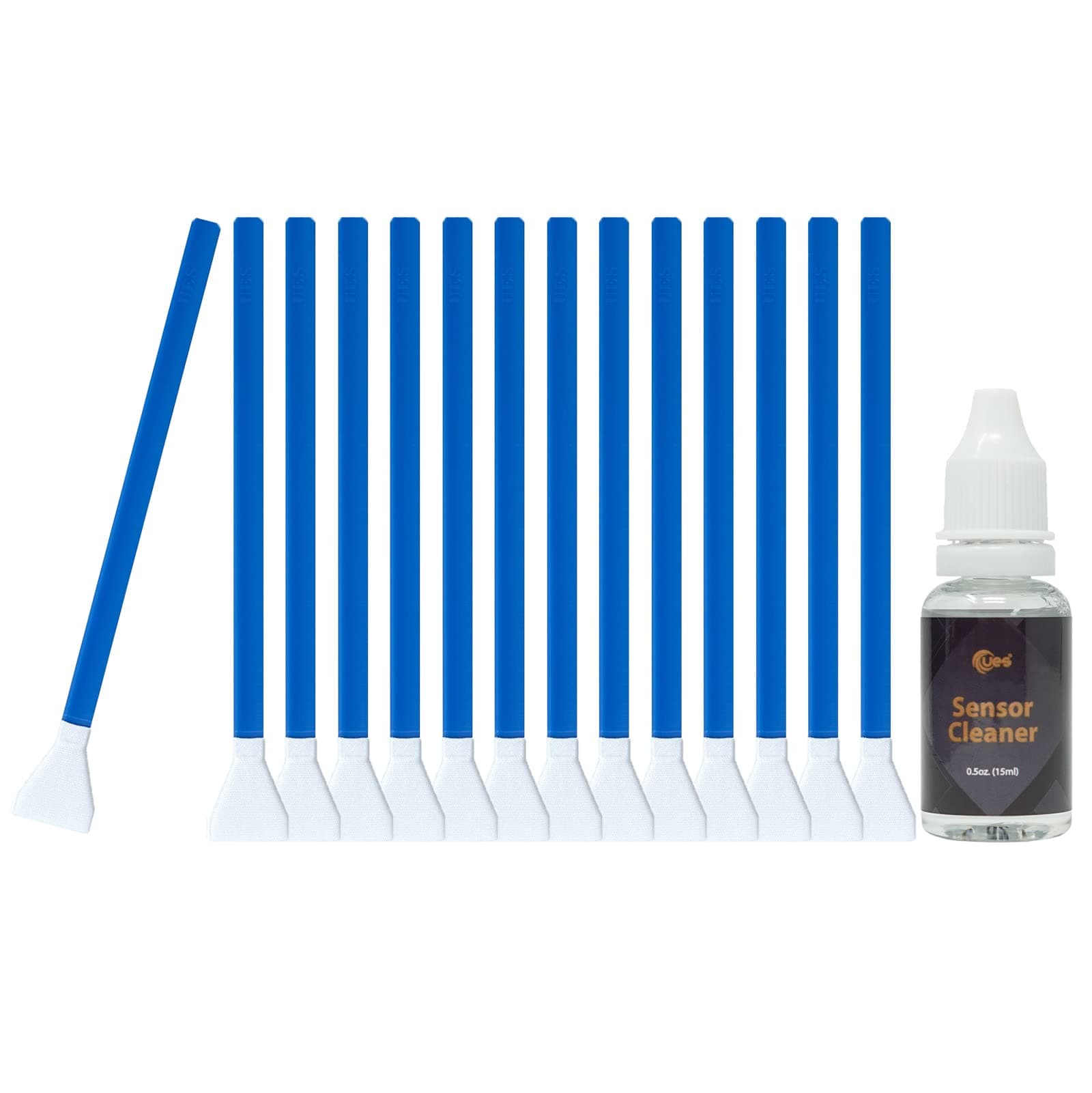 UES APSC16 Digital Camera APS-C Sensor Cleaning Kit, Compatible with Sony, Nikon, Canon DSLR Reflex & Mirrorless Cameras CCD & CMOS Sensor Clean: 14pcs 16mm APS-C Swabs + 15ml Sensor Cleaner Solution