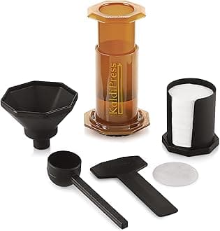 Coffee Press Percolator with Metal and 500 Paper Filters (Brown)