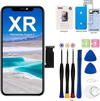 for iPhone XR LCD Screen Replacement 6.1 Inch Frame Assembly Display and 3D Touch Screen Digitizer with Repair Tools Kit for A1984/A2105/A2106/A2108 with Waterproof Adhesive Tempered Glass