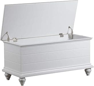 Powell Furniture Whitehurst Cedar Chest, White, 40.1/2" x 17.1/3" x 19"