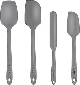 4-Piece Silicone Baking Spatula Set - Rubber Spatulas Silicone Heat Resistant, BPA-Free - Spatula Set for Nonstick Cookware - Baking Essentials