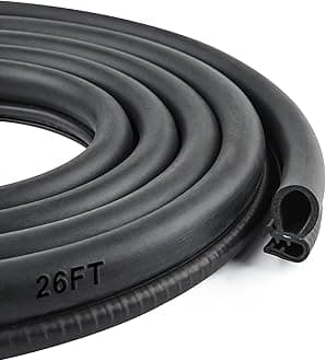 MYFAMIREA Car Door Rubber Seal Strip with Side Bulb, 26 Feet PVC Bulb Trim with EPDM Automotive Rubber Weather Striping for Cars, Boats, Trucks, RVs, and Home Applications
