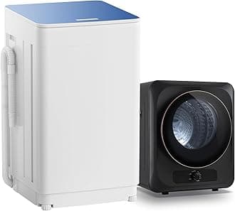Portable Washer and Dryer Combo Set, 18 lbs Fully Automatic Washing Machine, 1.5CuFt Portable Dryers, Compact Washer and Dryer for Apartment, RV, Dorm