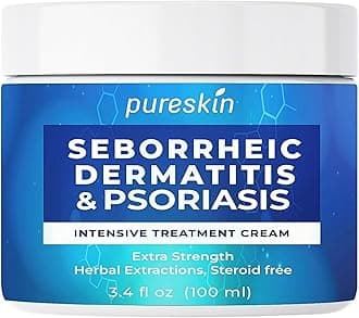 Seborrheic Dermatitis Cream Ketoconazole: Psoriasis Eczema Treatment - Extra Relief for Flaking Irritated Skin Scalp 3.4 Oz
