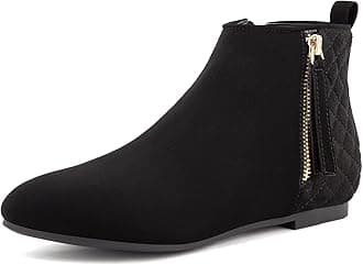 MaxMuxun Women's Ankle Boots Flat Low Heel Zipper/Chelsea Booties Winter Fall Fashion Boots
