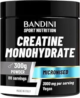 Creatine Monohydrate Powder 300g (88 x 3g Servings), Pure, Micronised for Easy Mixing & Consumption, Improve Pre Workout, Physical Performance and Recovery, Muscle Power & Strength, Non-GMO