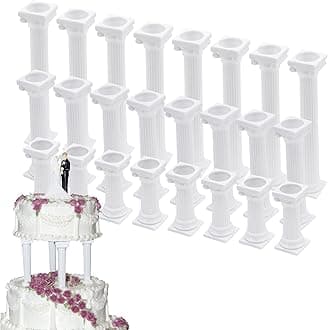 24 Pcs 3 Size Roman Column Cake Tiered Stands, Fondant Cakes Tier Separator Support Stand, Cake Pillars for Wedding Cakes, Multilayer Wedding Cake Decoration Support Tool Sets