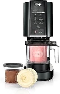 CREAMi Ice Cream, Sorbet, Milkshake Maker + 3 CREAMi Pints, Black