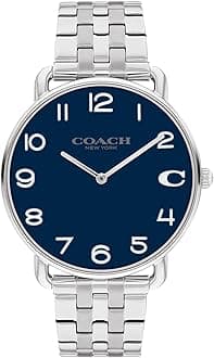 COACH Men Analog Quartz Watch with Stainless Steel Strap 14602667
