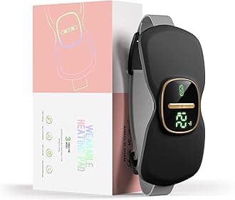 Heating Pads for Cramps, Portable Cordless Menstrual Heating Pad, Period Pain Relief Heating Pad with 3 Heat Levels and 3 Massage Modes, Back or Belly Heating Pad, Ideal Gifts for Women, Girls - Black