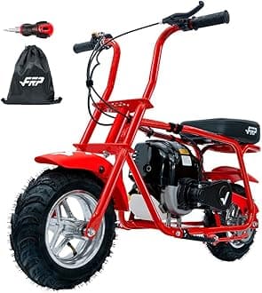 [Starts Right Up] FRP MB40 4-Stroke Mini Bike, 40CC Kids Mini Dirt Bike with No Mixing Oil Need, Easy to Assemble/Touch Protection, 18 Mph Max Speed and Support Up to 165 LBS (Red)