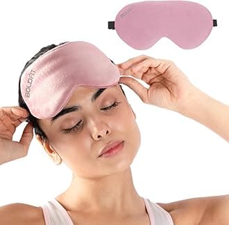 Eye Mask for Sleeping with Adjustable Strap Super Soft Sleeping Mask Blind Fold for Comfortable Sleep Travelling Sleep Mask Pad for Girls Sleeping Eye Mask Blind Folds for Sleeping - Pink