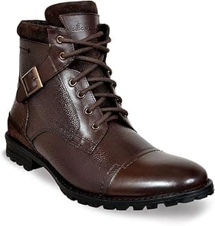 Genuine Premium Leather Luxury Memory Foam High-Top Ankle Boots Shoes For Men(902|Brown|Size-6,7,8,9,10)