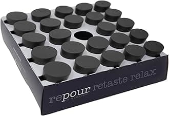 Repour Wine Saver and Stopper - Removes Oxygen, Preserving and Keeping Wine As Fresh As The Day The Bottle Was Opened - 24-Pack - Black
