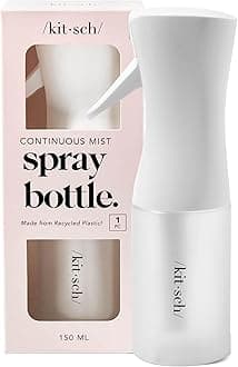Kitsch Continuous Spray Bottle for Hair – Fine Mist Water Mister & Water Spray Bottle – Recycled Hair Spray Bottle – Spray Bottles for Cleaning, Styling, Plants & More – White, 150ml