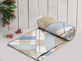 COZY FURNISH Super Soft Brushed Microfiber Cotton 3 Layer Breathable Single Dohar Lightweight Warm Bed Dohar 57X87(Inches) 144X220(CM) Flannel Dohar Throws for Bed (Beige;Golden)