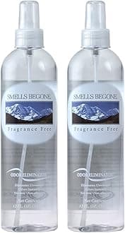 SMELLS BEGONE Air Freshener Spray - 12 oz, Pack of 2 - Odor Eliminator - Eliminates Odors from Smoke, Trash Cans, Cars, Pets & Boats - Fragrance Free