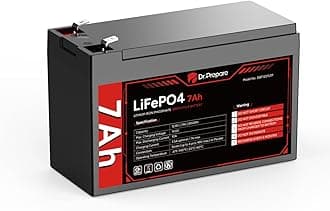 12V 7Ah LiFePO4 Battery, Lithium Batteries 12v with 7A BMS, 4000+ Deep Cycle Lithium Iron Phosphate Rechargeable Battery for Fish Finder, Lighting, Alarm System