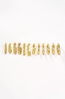 Shining Diva Fashion 24 pairs Combo Celebrity Inspired Trendy Latest Stylish Gold Plated Geometric Twist Pearl Hoop Dangle Earrings for Women and Girls