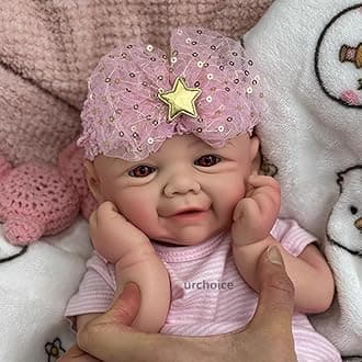 Reborn Baby Dolls Silicone Full Body Girl with Openable Mouth 17 Inch Realistic Newborn Baby Doll Eyes Open Anatomically Correct