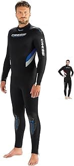 Cressi Castoro Man Monopiece Wetsuit - Diving Suit Available in 5 or 7 mm Neoprene, for Men