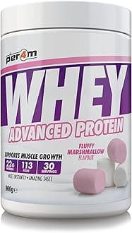 Whey Protein Powder | High Protein Shake for Muscle Growth & Recovery | Low Sugar Gym Supplement | Sports Nutrition Drink + Amino Acids (900g, Fluffy Marshmallow)
