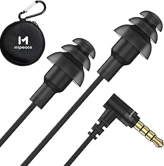 MIPEACE Work Earbuds Headphones, Ear Plug Headphones for Work-Noise isolating Earbuds Earphones for Industrial Safety Construction(Black)