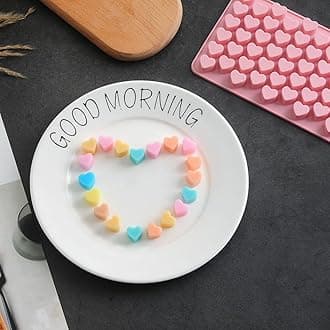 Cute Heart Ice Cube Trays Silicone Heart Chocolate Mold Wax Melt Molds Easy Release Ice Trays Non-Stick Chocolate Soap Pudding Jello Ice Cube Tray (Heart B)