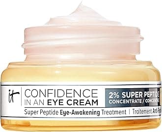 IT Cosmetics Confidence in an Eye Cream - Anti Aging Peptides Moisturizer, Dark Circles & Wrinkles, Lightweight 48H Hydration, 2% Super Peptide Concentrate, Smooth & Brighten Undereye, All Skin Types