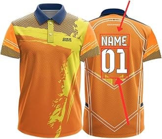 Dika Sports Custom Sports Cricket Jersey Customise t-Shirt for Men Personalised Name | 2 Year to 5XL
