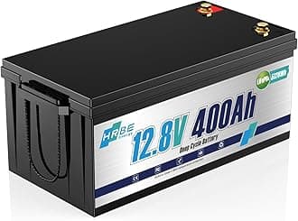 12V 400Ah LiFepo4 Battery, Rechargeable Lithium Batteries with 200A BMS, UP to 5000+ Deep Cycles, Perfect for Boat, Marine, RV, Solar, Trolling Motor