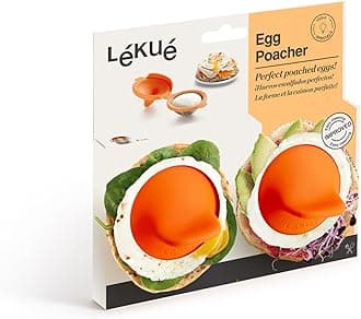 Lekue Poached Egg Maker/Poached Egg Cooker Set of 2, Orange