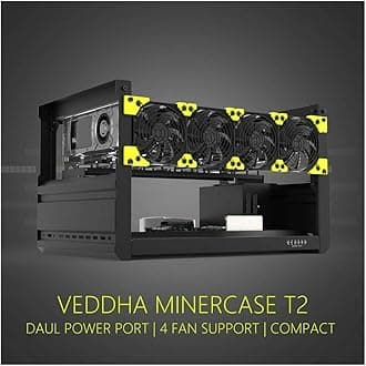 6/8 GPU Aluminum Stackable Open Air Mining Computer Frame Rig Ethereum Veddha (6GPU+4FANS-T2)