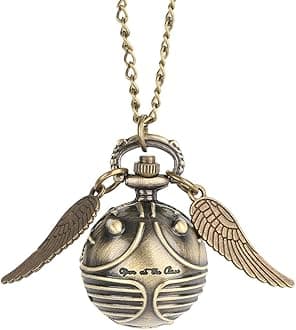 Yellow ChimesPendant for Men & Boys Men Pendant Pocket Watch Pendant with Chain Unique Memorable Gift Dual Purpose Stainless Steel Clock for Men | Anniversary Gift for Husband Valentine Gift for Boys