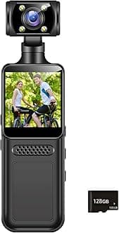 Portable Handheld 4K Pocket Camera 180 Degree Rotating Camera Portable Digital Video Recorder Cycling Sports Camcorder Back Clip Sports