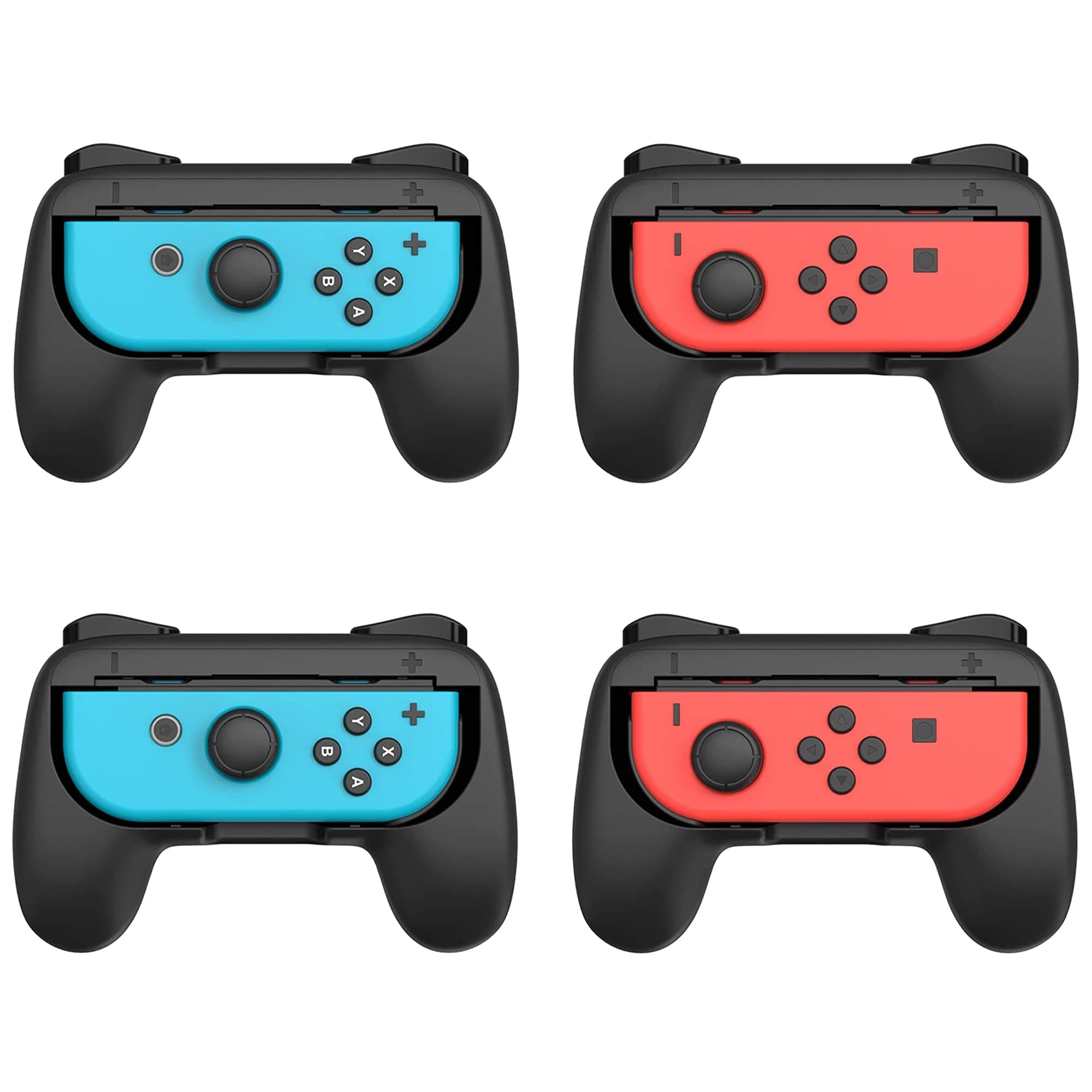 TALK WORKS Nintendo Switch + Switch OLED Joy-Con Controller Grips 4-Pack - Secure, Ergonomic, Black