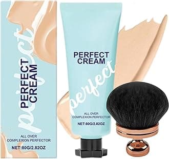 All Over Complexion Perfector, Concealing Foundation Perfecting Cream, Waterproof Long Lasting Even Skin Tone, for Even Skin Tone, Covers Scars, Cream Body Makeup Brush (Ivory)