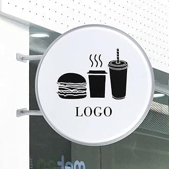 24inch LED Round Outdoor Light Box Sign, Waterproof Round LED Sign Double Sided Outdoor Round Projecting Light, Circular Flood Light Light Box Sign for Supply Retail Advertising, Bar, Hotel