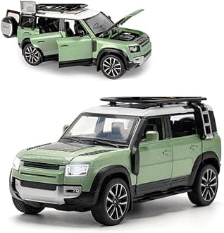 Range Rover Defender 1:32 Scale Model Car Exclusive Alloy Metal Pull Back Die-cast Car Metal Pullback Toy car with Openable Doors & Light Music Best Gifts Toys Kids