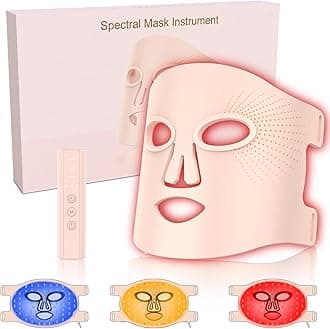 LED Face Mask - Light Therapy Mask for Acne Treatment - Red Light Therapy Mask with Individually Controlled Lights of Red/Blue/Yellow - Suitable for Travel and Home Use Anywhere