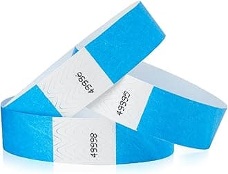 200 WristCo Neon Blue Tyvek Wristbands for Events Tamper-Proof Design & Fluorescent Color Prevent Reuse Premium-Grade Bracelets for Hospital & Medical ID, Party & VIP Identification