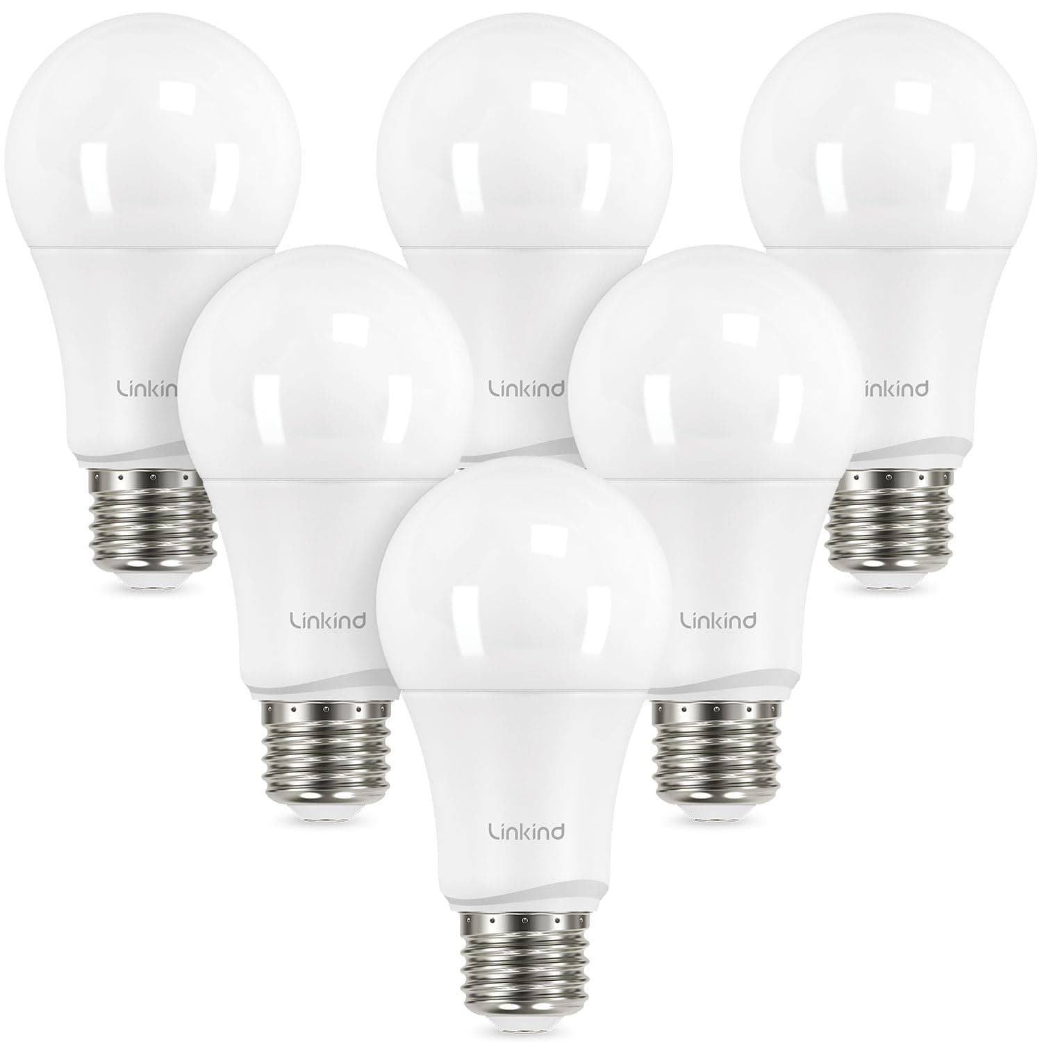 A19 LED Light Bulbs Dimmable, 75W Equivalent, E26 Base, 5000K Daylight, 13W 1150 Lumens 120V, UL Listed FCC Certified, LED Lights for Bedroom Living Room Home Office, 6 Packs