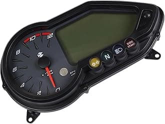 Motorbike Speedometer Tachometer Odometer 0-12K RPM 3 in 1 with Indication Function, Gear Display Function, Alarm Function, Compatible with BAJAJ PULSAR 135 150 160 180 220NS 2015-2018