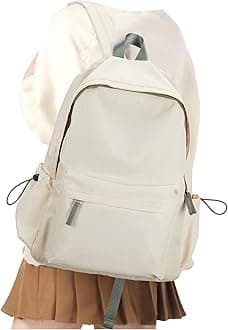 Backpack Lightweight bag Waterproof college backpack for cute Aesthetic backpack Casual Daypack for Men Women(Beige Green)