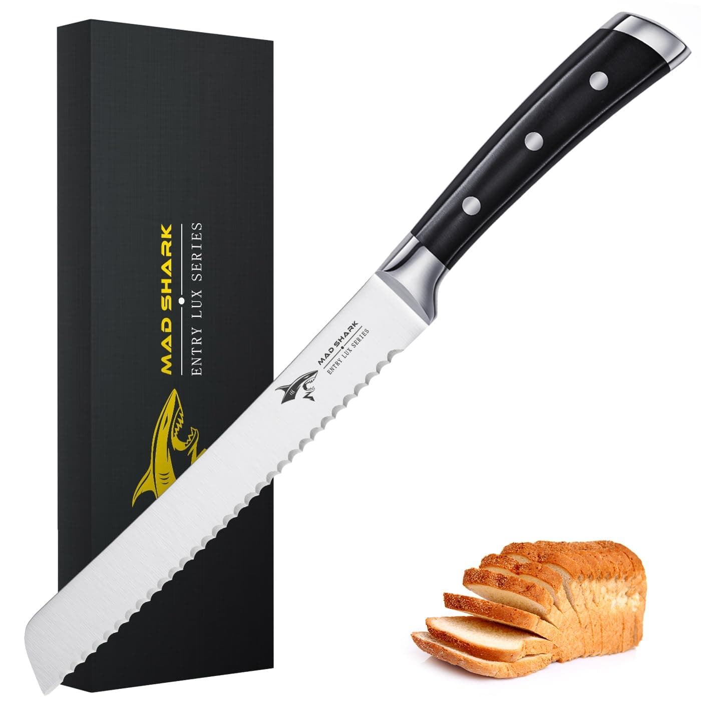 Bread Knife, Sourdough Bread Knives, Bread Cutter Razor Sharp Edge for Efficient Slicing Sourdough, Bagels, Cake Cutter,8 Inch Serrated Knife