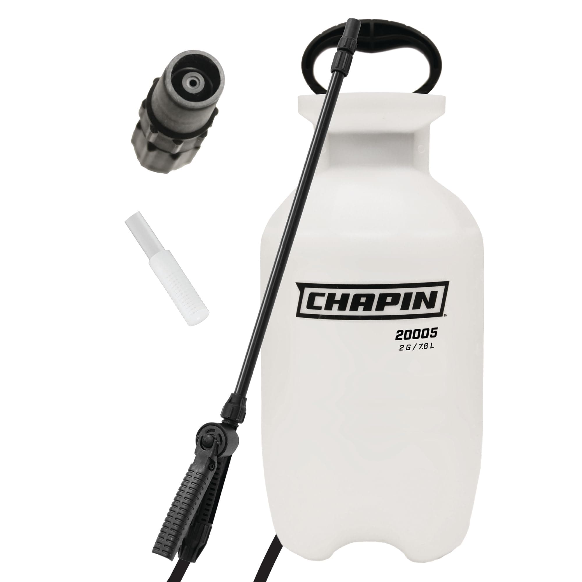 Chapin 20005 Pump Sprayer, 2‑Gallon, Lawn & Garden, Translucent Poly Tank, Funnel‑Top, SureSpray Anti‑Clog Filter, Adjustable Cone Nozzle & 34" Hose for Fertilizer, Weed & Pest Application