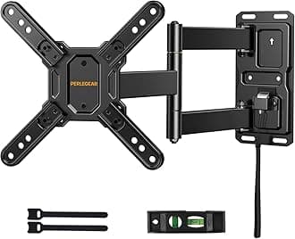 Lockable RV TV Mount for 13–43 inch TVs up to 44 lbs, Full Motion RV TV Wall Mount with Swivel, Tilt, Pull Cord Lock, RV TV Mount for Camper, RV, Motorhome, Max VESA 200x200mm, PGLRVF2