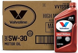 ValvolineHigh Mileage with MaxLife Technology 5W-30 Synthetic Blend Motor Oil 1 Quart (Pack of 6)