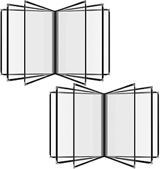 2PCS 8.5 x 11 Inch Menu Covers 6 Page 12 View, Transparent Restaurant Menu Holder for Restaurant Bar Cafe (Black)