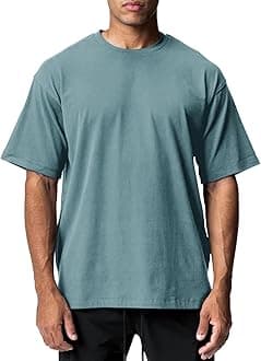 Men's Cotton Short Sleeve Crew Neck Shirts Athletic Tops Tees Oversized Gym Clothes for Men S-XXL